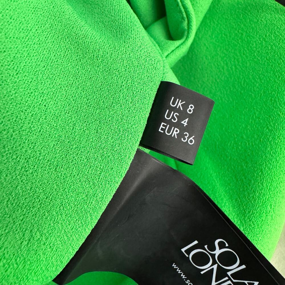Solace London Lula Midi Dress Gown Formal Mermaid Vibrant Lime Green Size US 4 - Picture 10 of 11